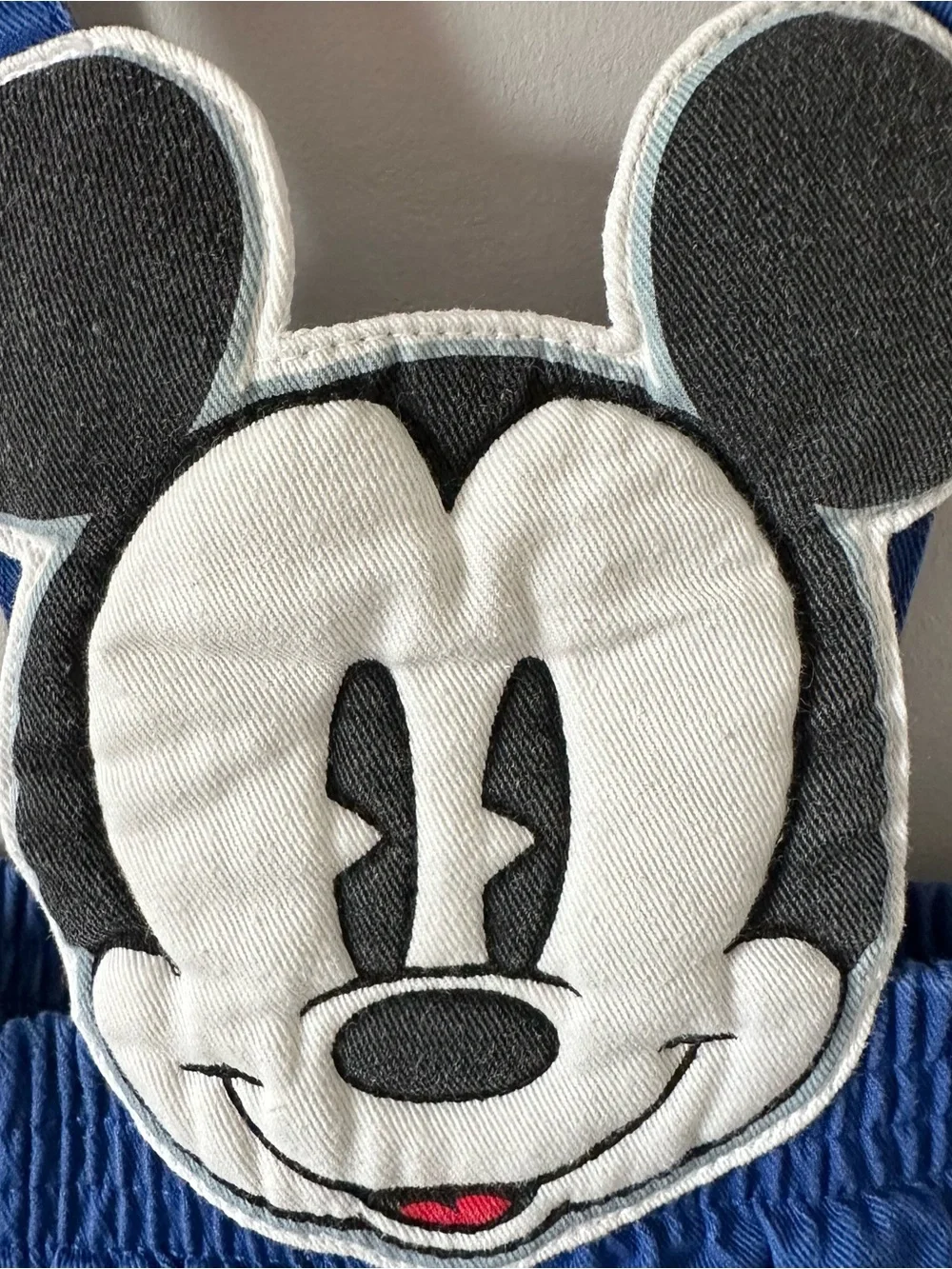 Vintage Disney Baby Mickey & Co Overalls Shortals 6/9 Months Blue Cotton 90s - Picture 4 of 14